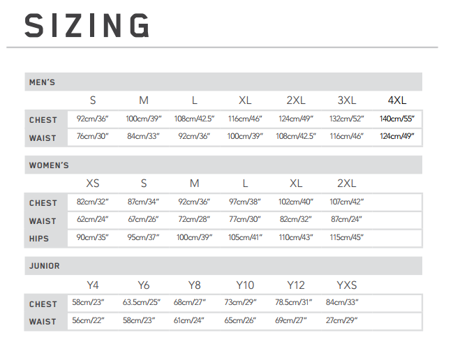 Sizing Chart | Orb Group Shop